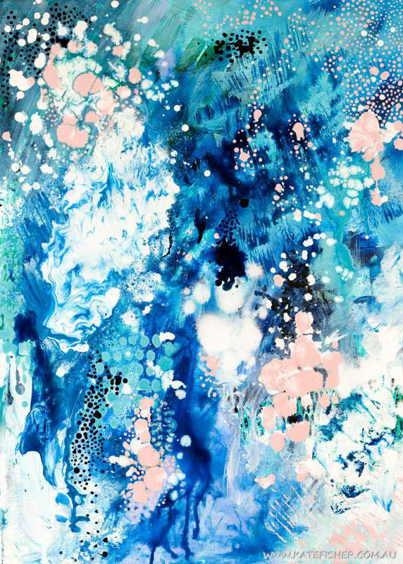 When_Snow_falls_abstract_art_wall_print_blue_50x70cms_Kate_Fisher
