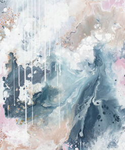 "Nordic Sky - Prelude" abstract art wall print in neutral scandi colours by Kate Fisher