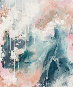 "Nordic Sky - Prelude" abstract wall art print in neutral colours by Australian artist Kate Fisher.
