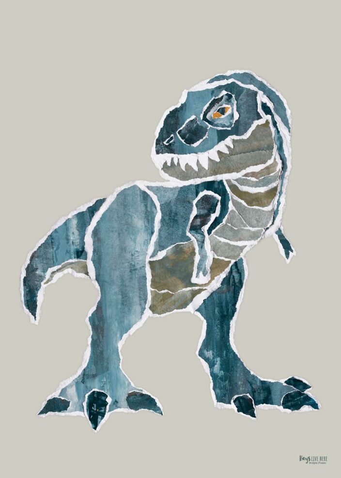 Mr. Blue Rex tyrannosaurus rex kids poster print