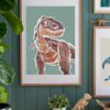 Mr. Brown Rex tyrannosaurs dinosaur poster in boys bedroom by Kate Fisher Boys Live Here brand