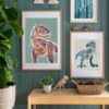 Mr.-Rex-tyranosaurus-dinosaur-prints-styled-in-kids-bedroom-by-Kate-Fisher-Boys-Live-Here-brand