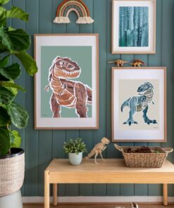 Mr.-Rex-tyranosaurus-dinosaur-prints-styled-in-kids-bedroom-by-Kate-Fisher-Boys-Live-Here-brand