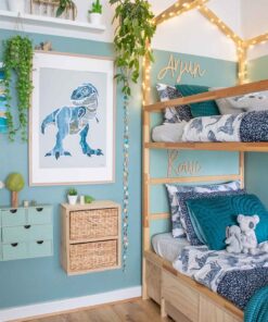 Mr Blue Rex T-Rex dinosaur kids poster print